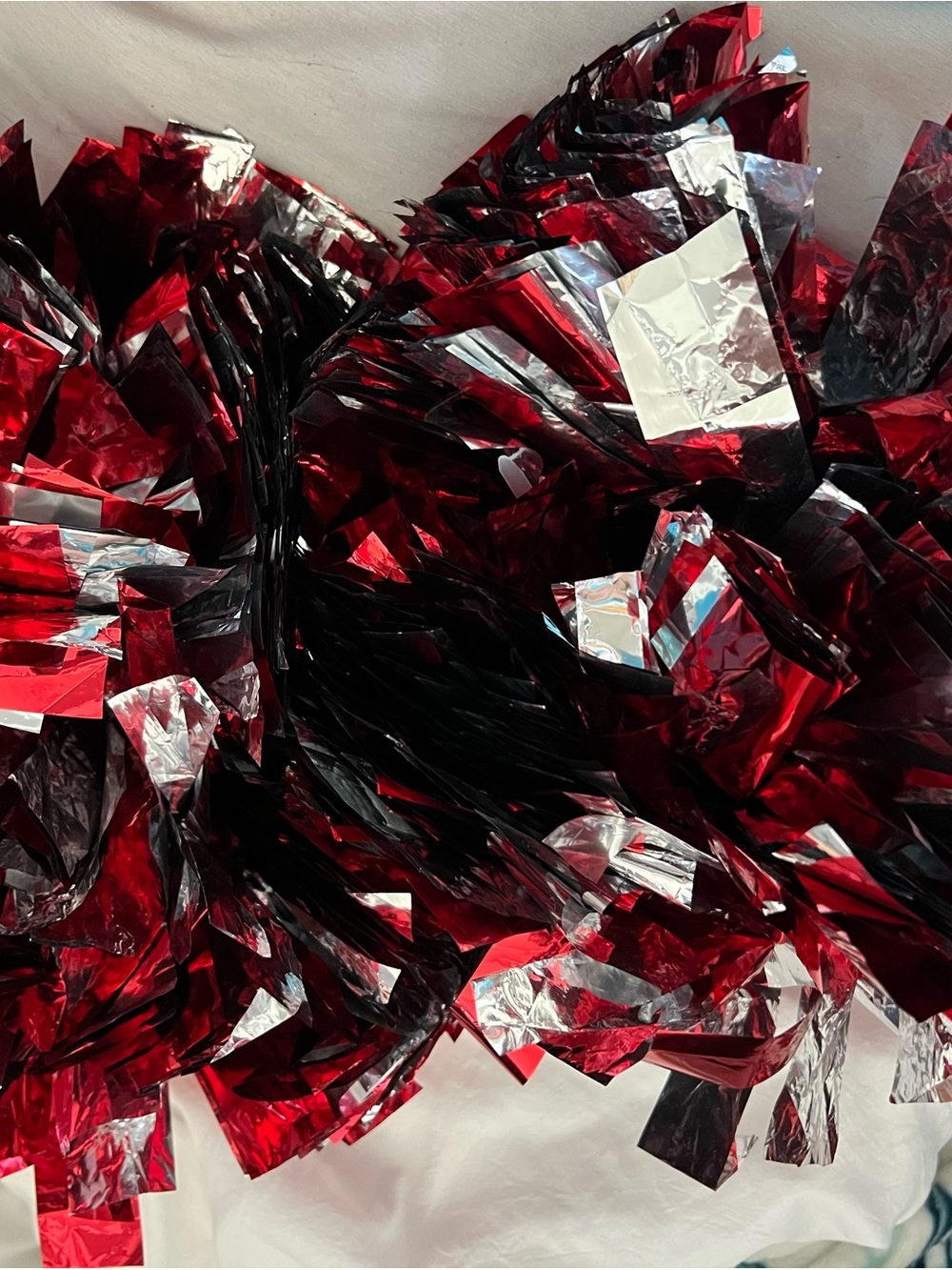 Metallic Red & Black Party Fringe Garland